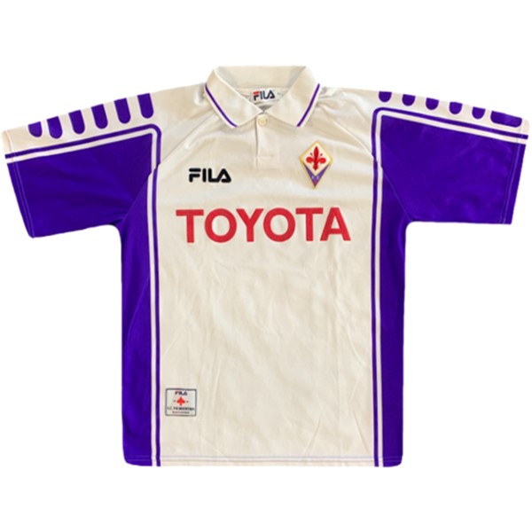 Tailandia Camiseta Fiorentina FILA Segunda Equipación Retro 1999 2000 Blanco